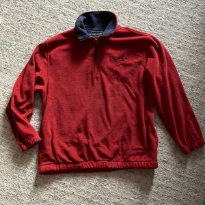 Vintage Ocean Pacific Mens Spell Out Half Zip Fleece Pullover Sweater Maroon XL